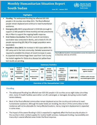 South Sudan Humanitarian Situation Report - 2022 | WHO | Regional